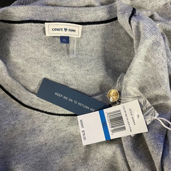 Court & Rowe Cotton Wool Sweater Scoop Neck Long Sleeve Thin Knit Women XL‎ NWT - Picture 9 of 10